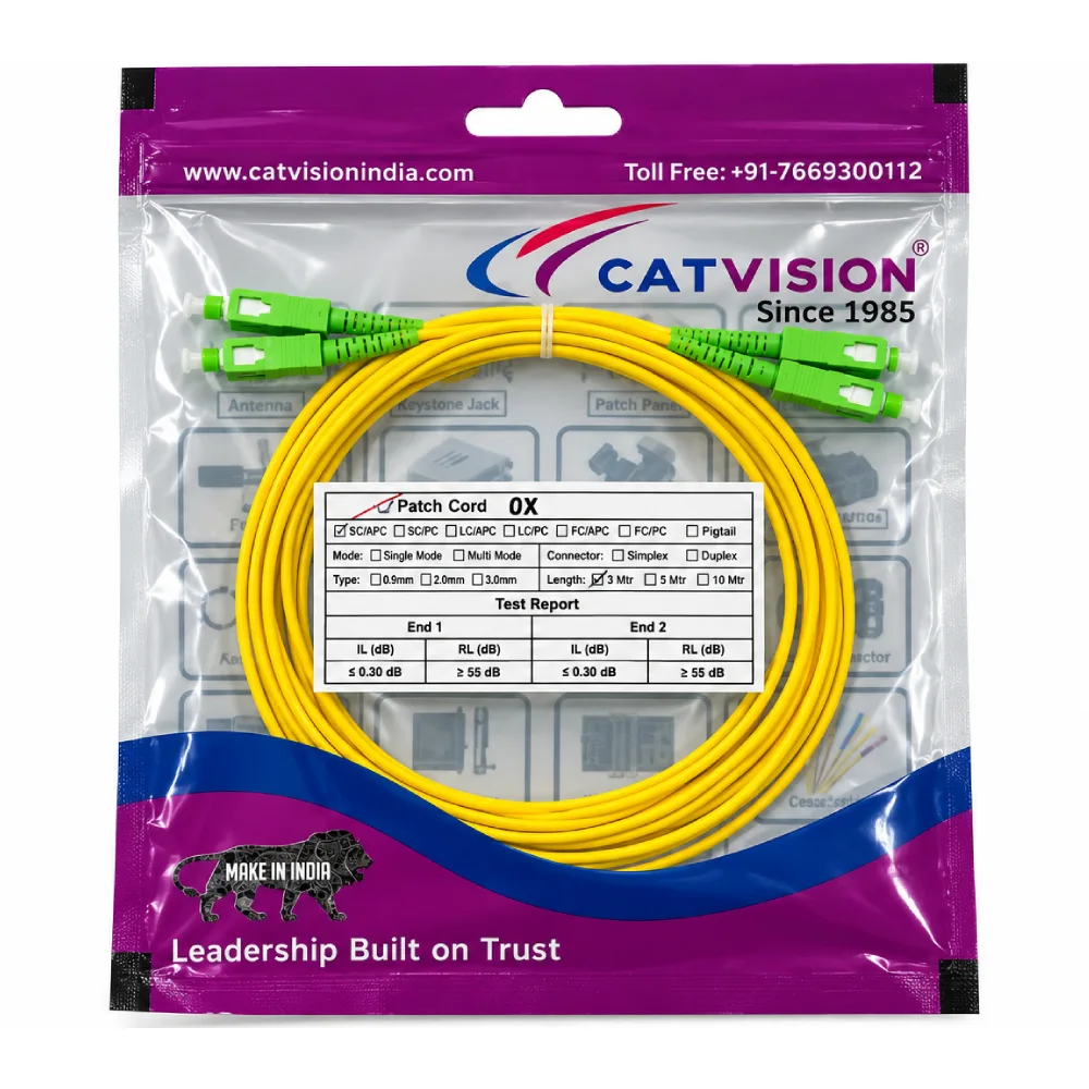 Catvision FIiber Patch Cord SC/APC-SC/APC Duplex 2.0mm 3m